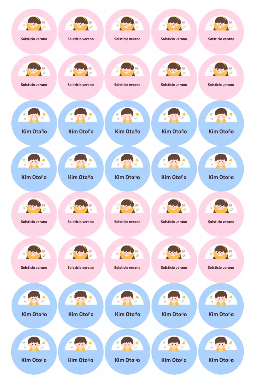 Pegatina con nombre sencillo en color rosa