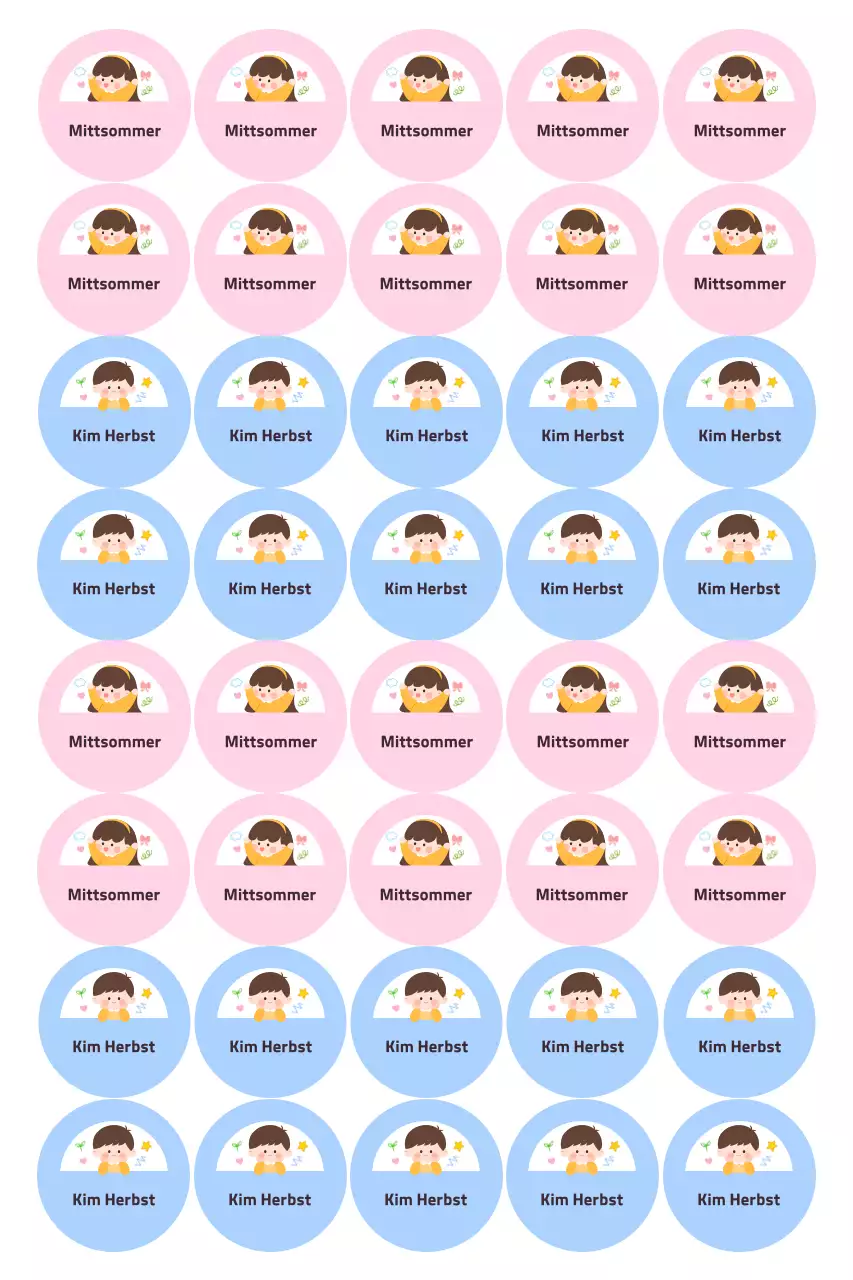 Rosa einfacher Namensaufkleber