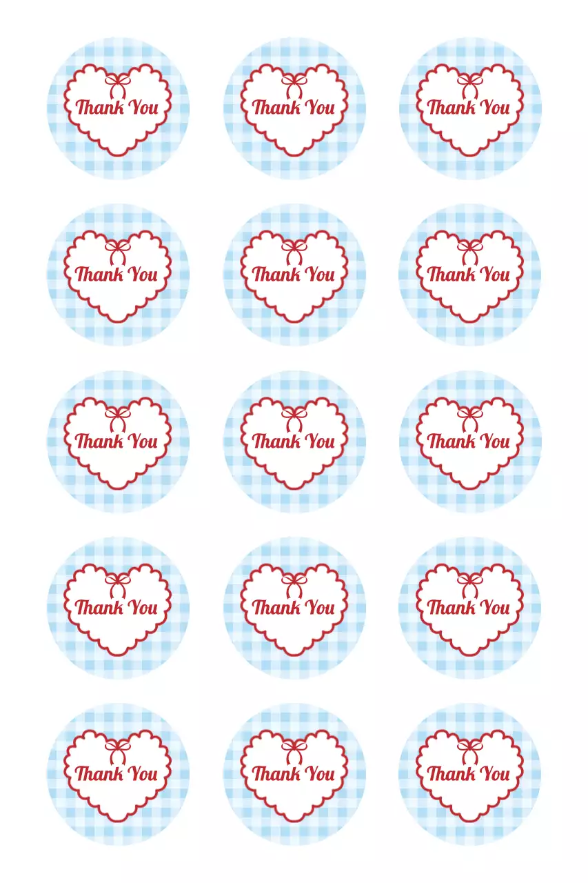 Sky Blue Simple Thank You Sticker