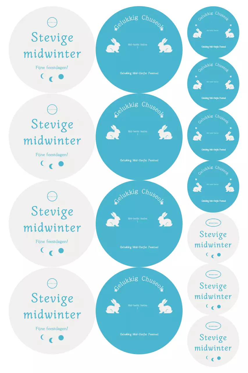 Hemelsblauwe eenvoudige Chuseok-sticker