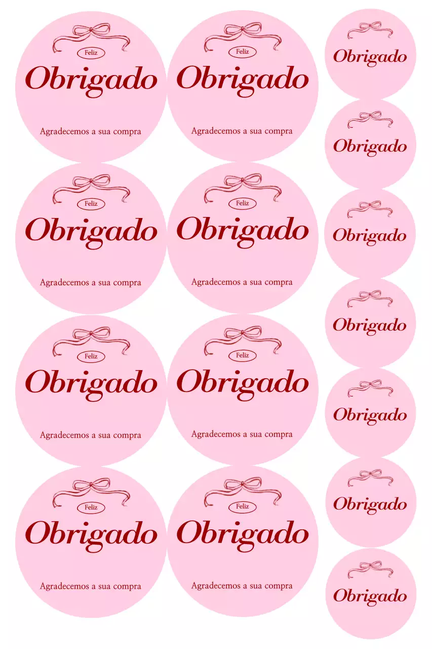 Adesivo rosa simples de agradecimento