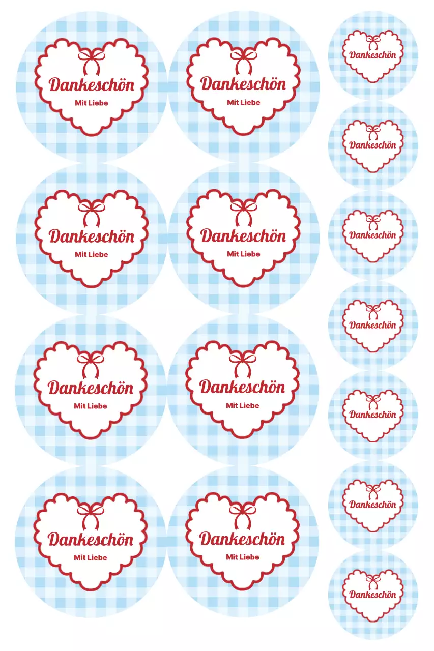 Himmelblauer süßer Dankeschön-Aufkleber