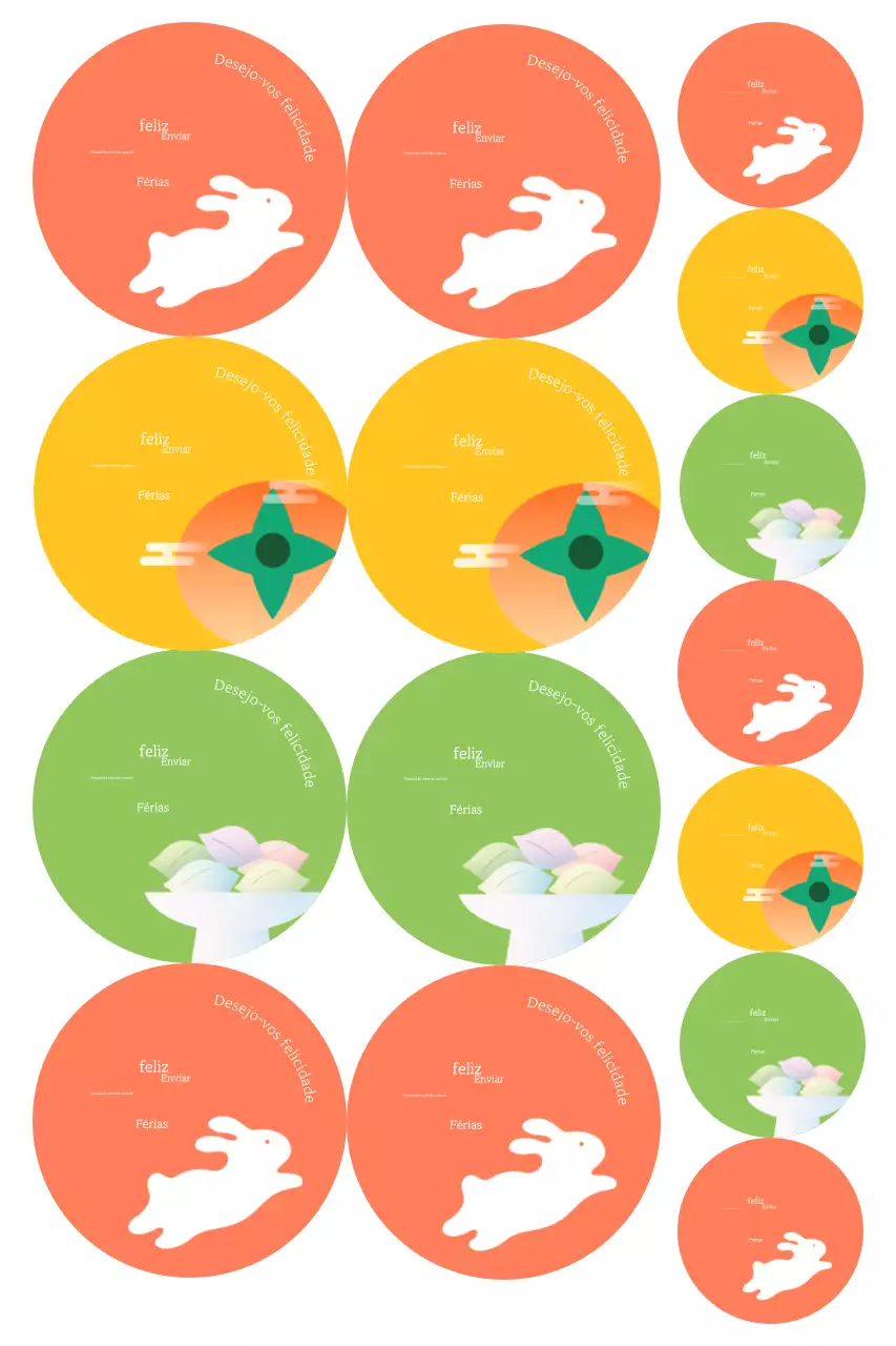 Adesivos Chuseok Laranja Fofos