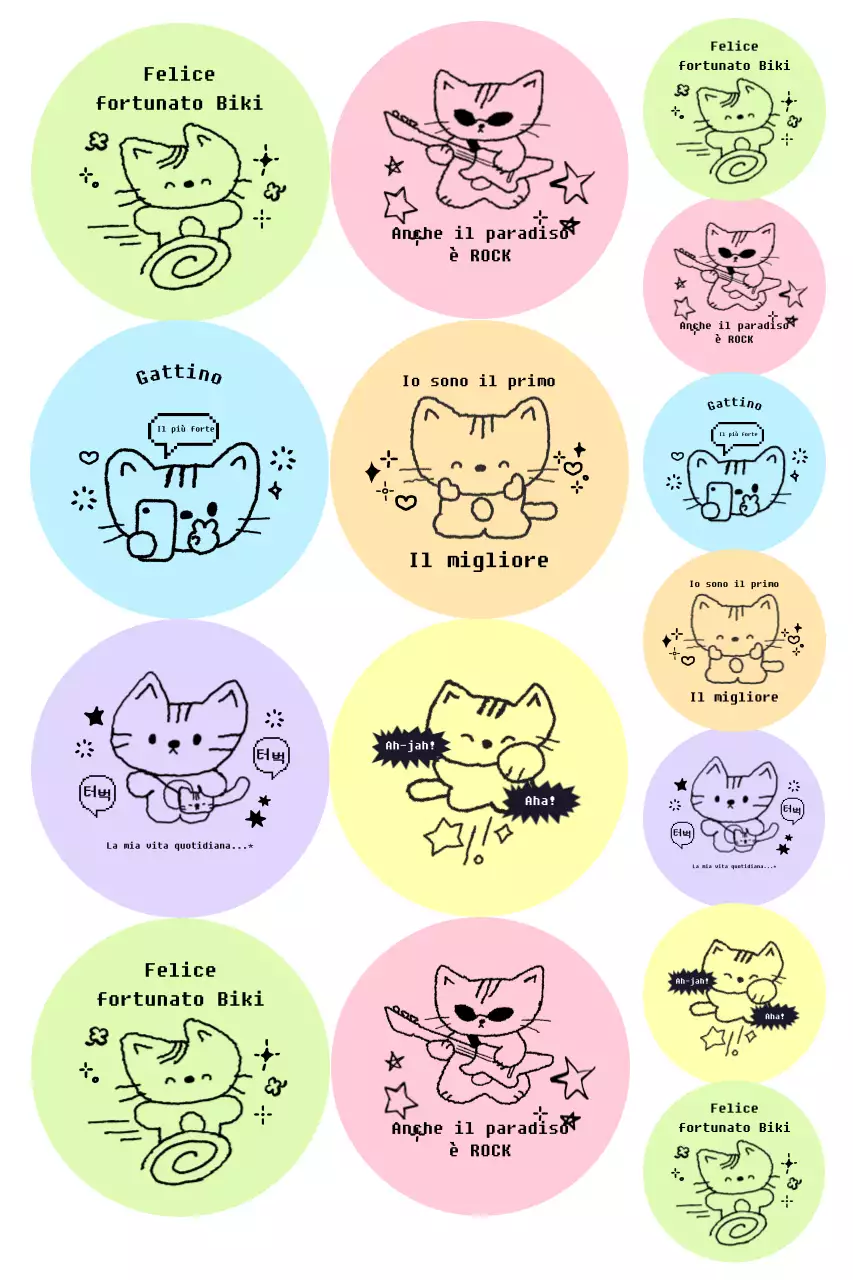 Adesivi carini color pastello