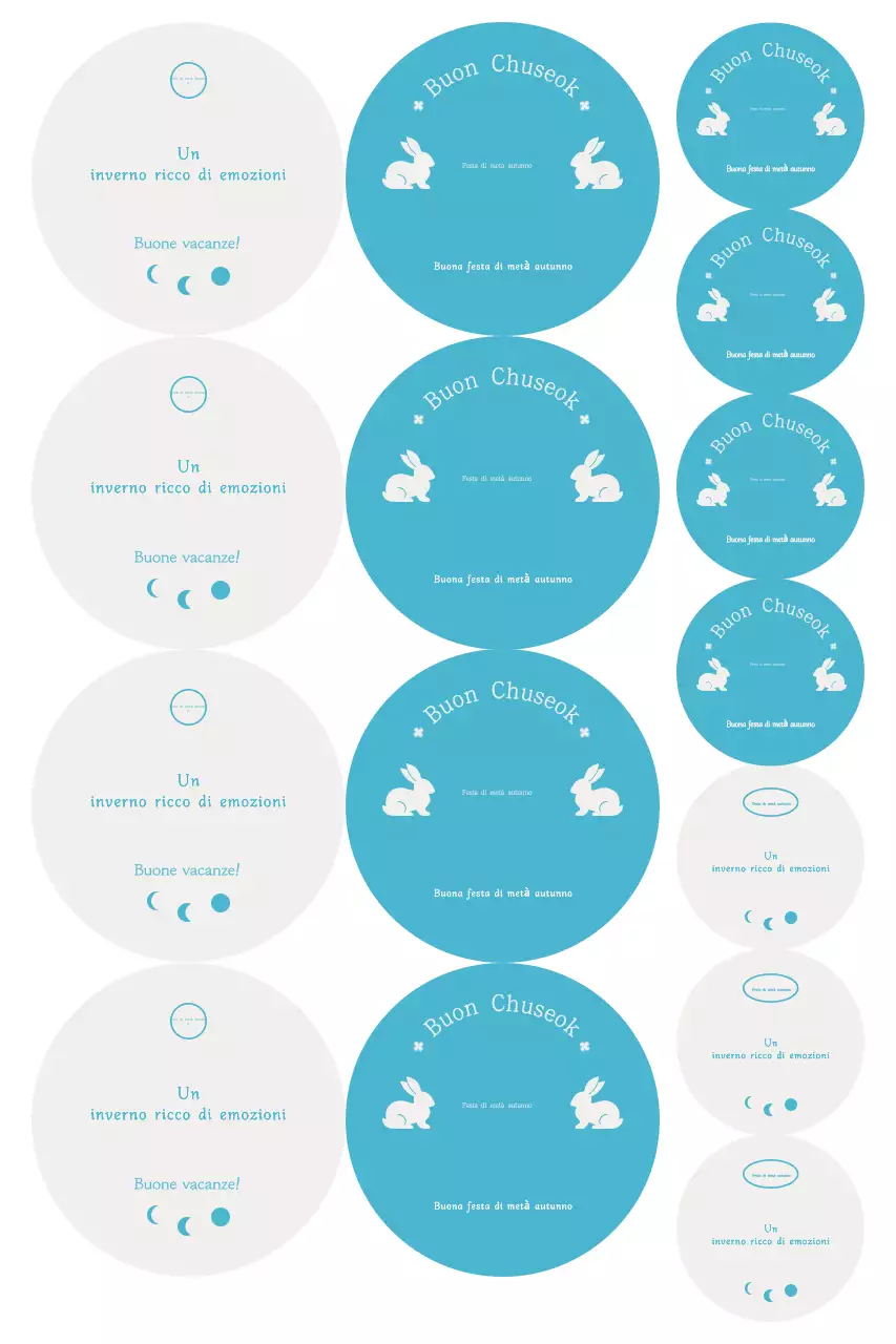 Adesivo Chuseok semplice blu cielo