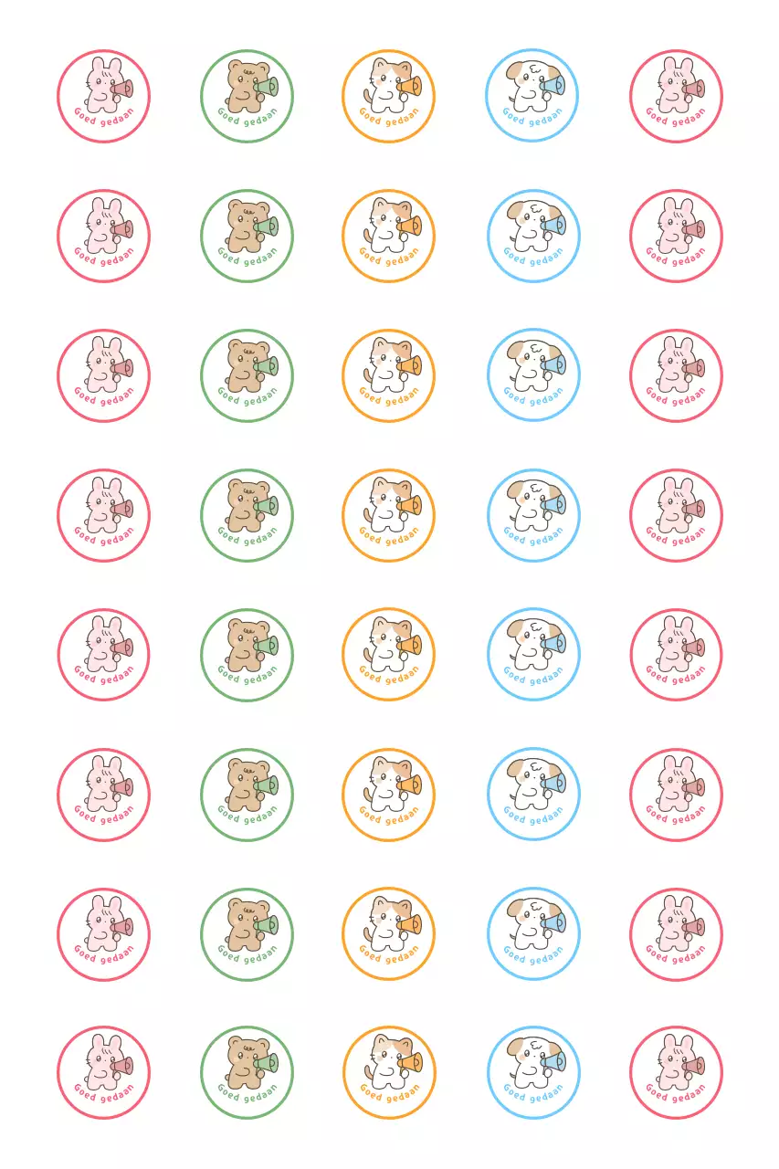 Rode schattige karakterstickers