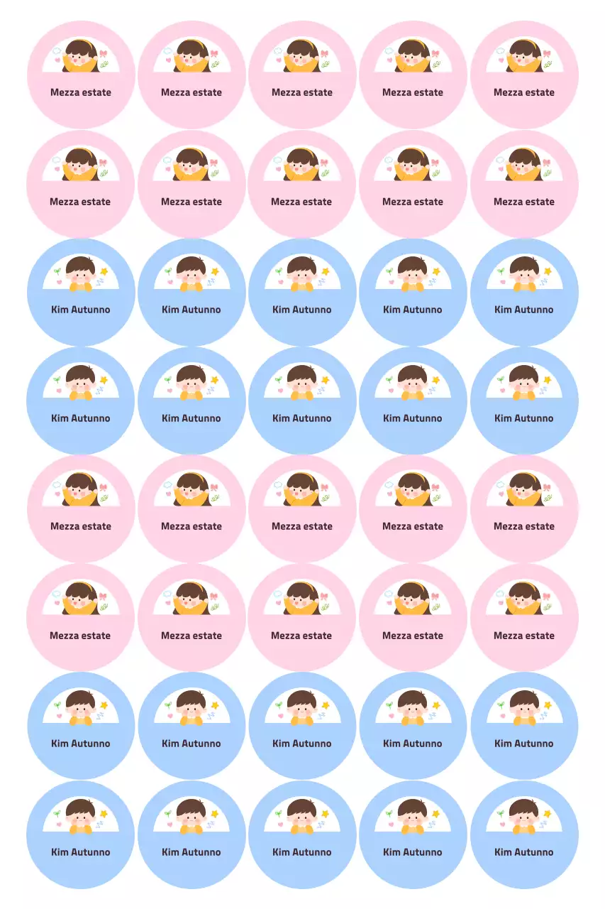 Adesivo rosa con nome semplice