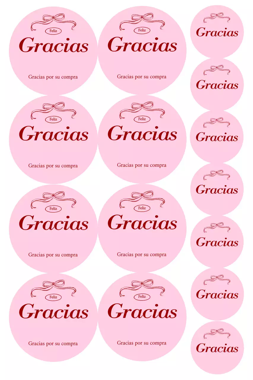 Pegatina de agradecimiento sencilla de color rosa