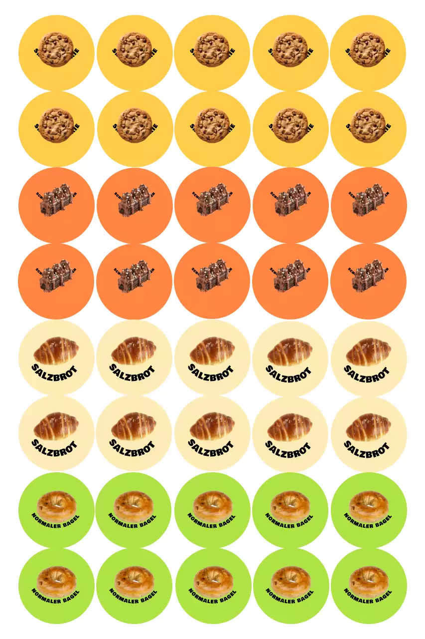 Gelber einfacher Bäckerei-Aufkleber