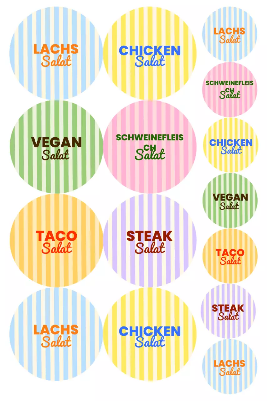 Farbige Kitsch-Salat-Aufkleber