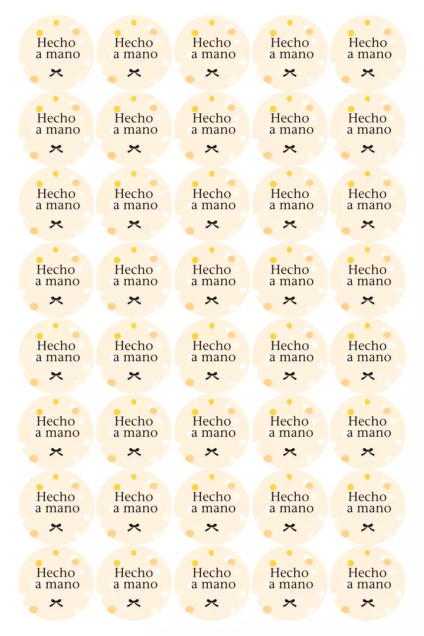 Pegatinas sencillas hechas a mano en color beige