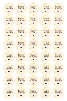 Pegatinas sencillas hechas a mano en color beige