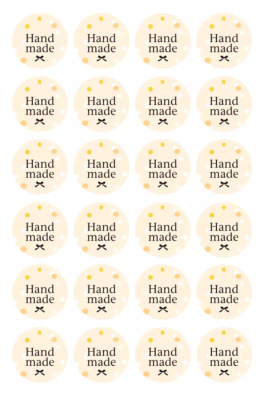 Beige Simple Handmade Stickers