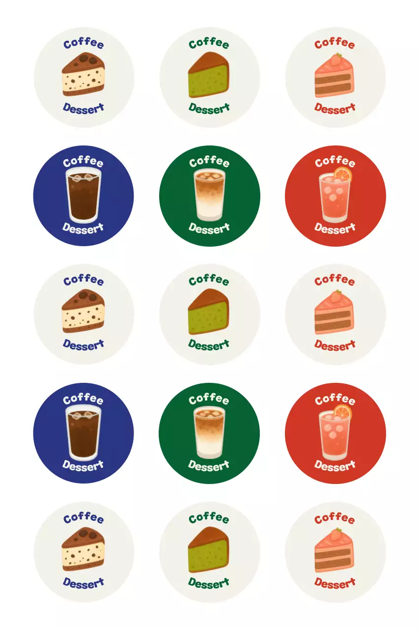 Beige Simple Dessert Sticker