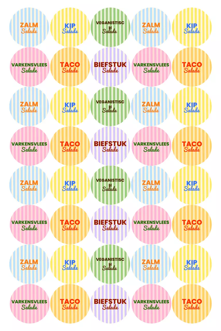 Paarse Pop Food Stickers