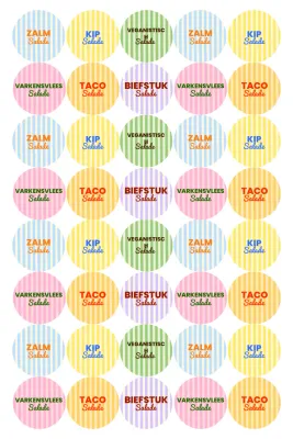 Paarse Pop Food Stickers