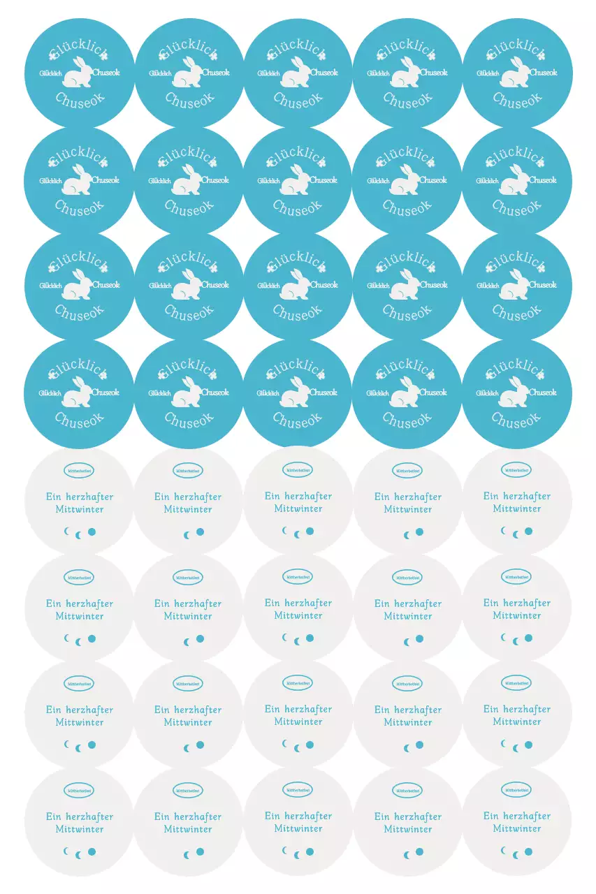 Himmelblauer einfacher Chuseok-Aufkleber