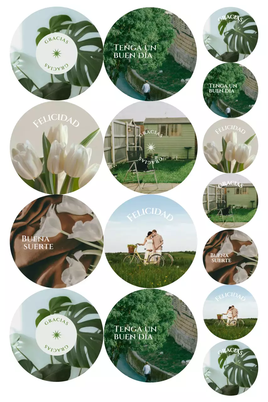 Pegatina con mensaje minimalista verde