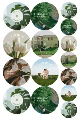 Pegatina con mensaje minimalista verde