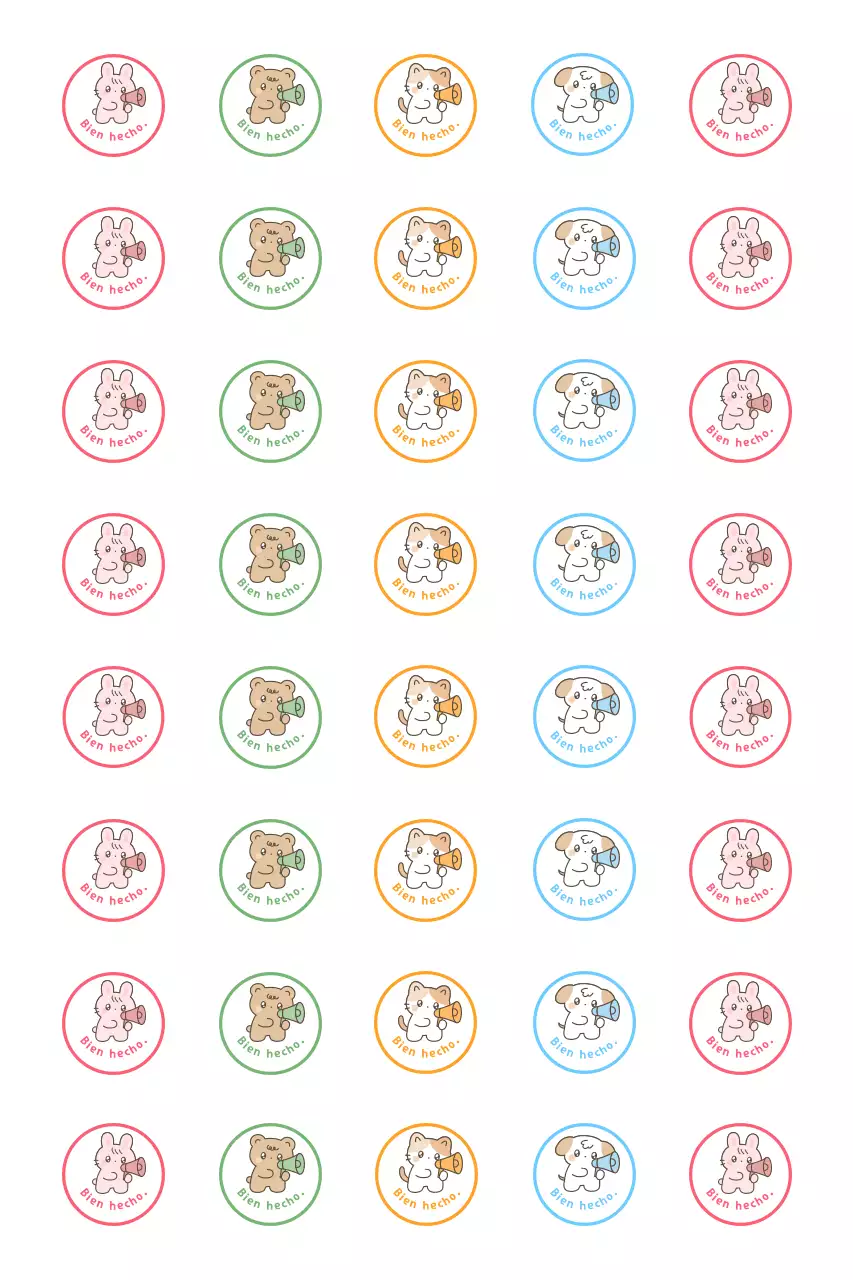 Pegatinas rojas de personajes lindos