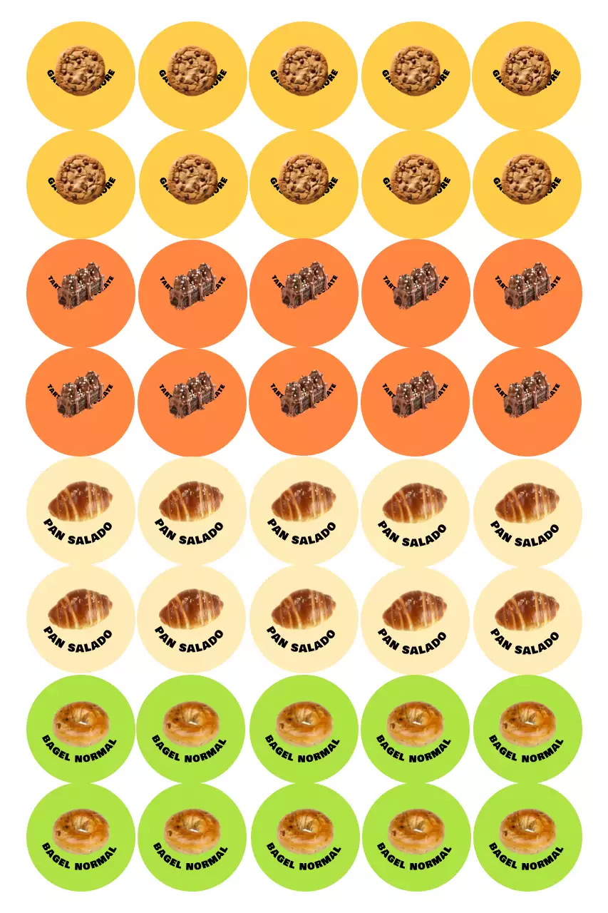 Pegatina amarilla de panadería sencilla