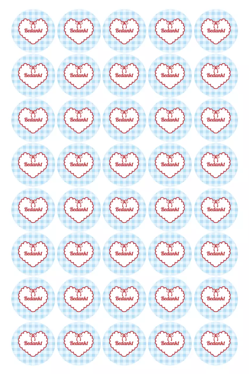 Hemelsblauwe eenvoudige bedanksticker