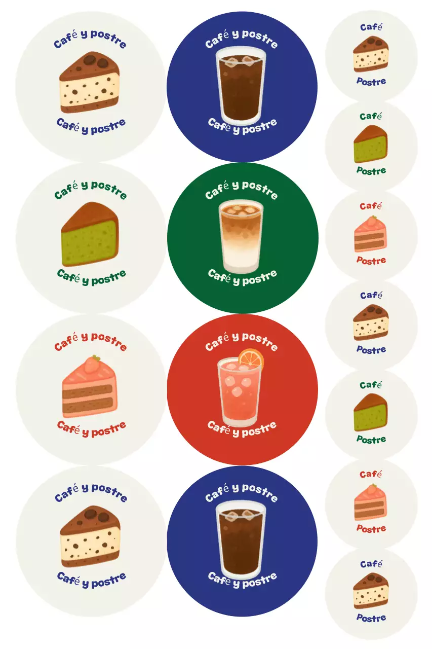 Pegatina de postre beige