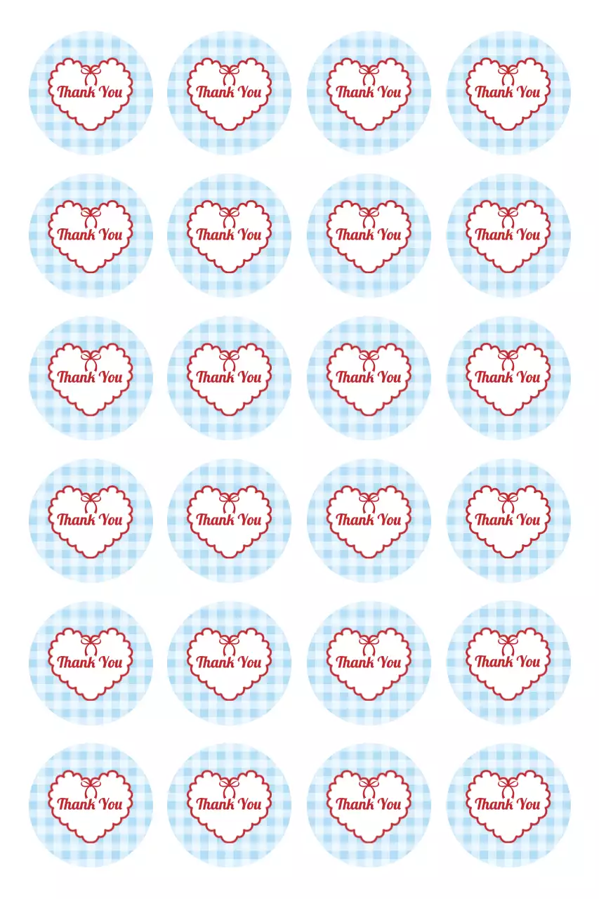 Sky Blue Cute Thank You Postcard