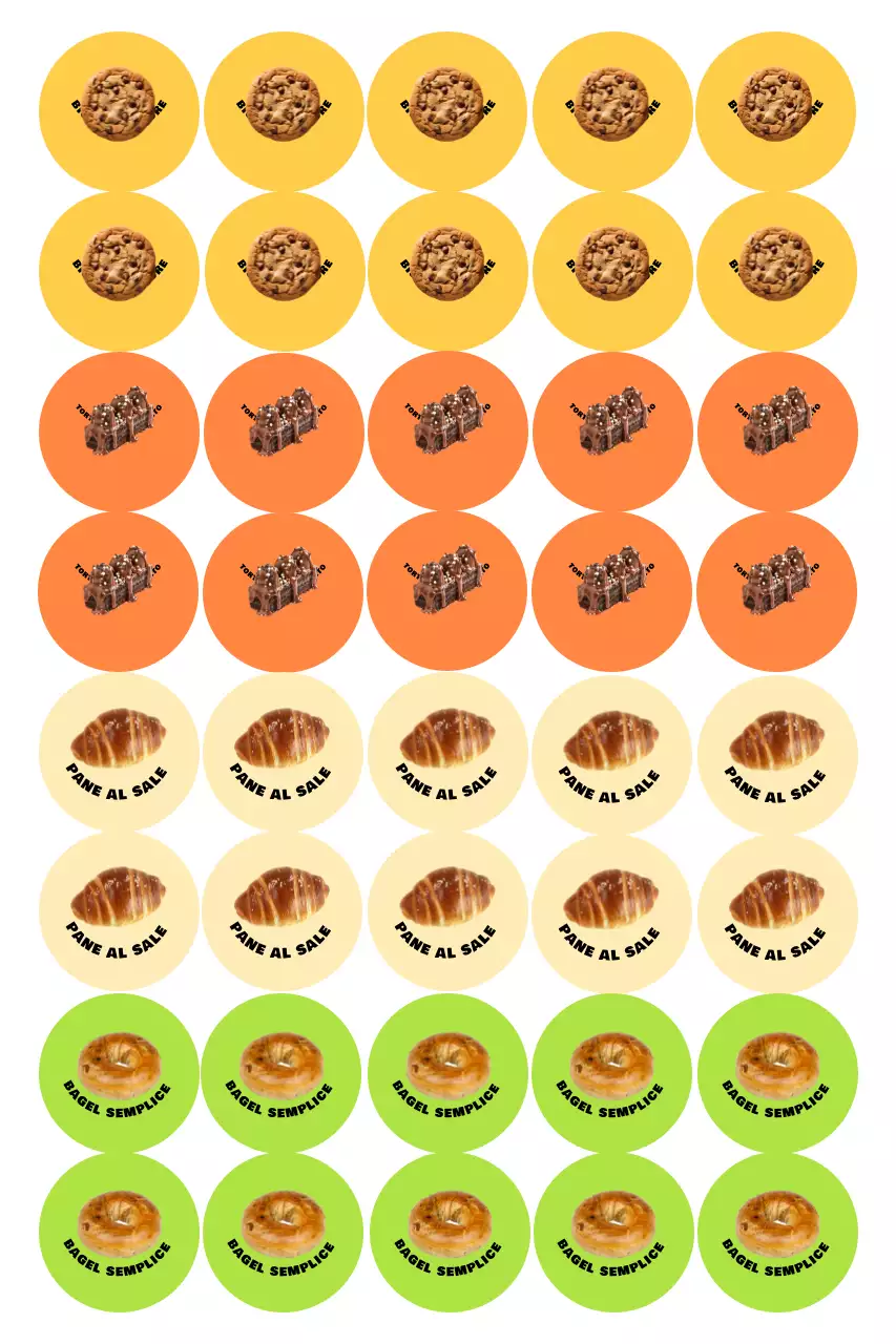 Adesivo semplice giallo per panetteria