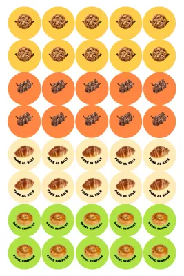 Adesivo semplice giallo per panetteria