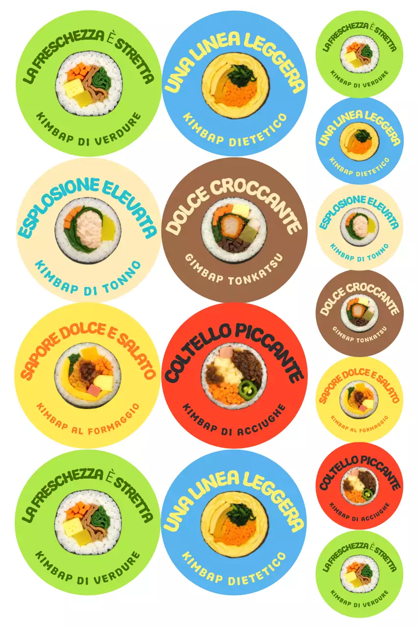 Menù colorato e kitsch di Kimbap