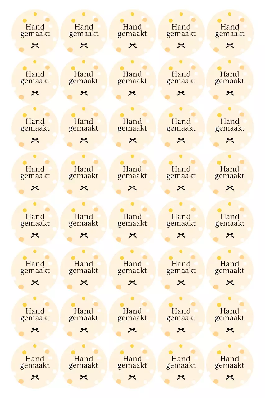 Beige eenvoudige handgemaakte stickers