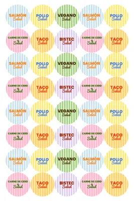 Pegatinas de comida pop moradas