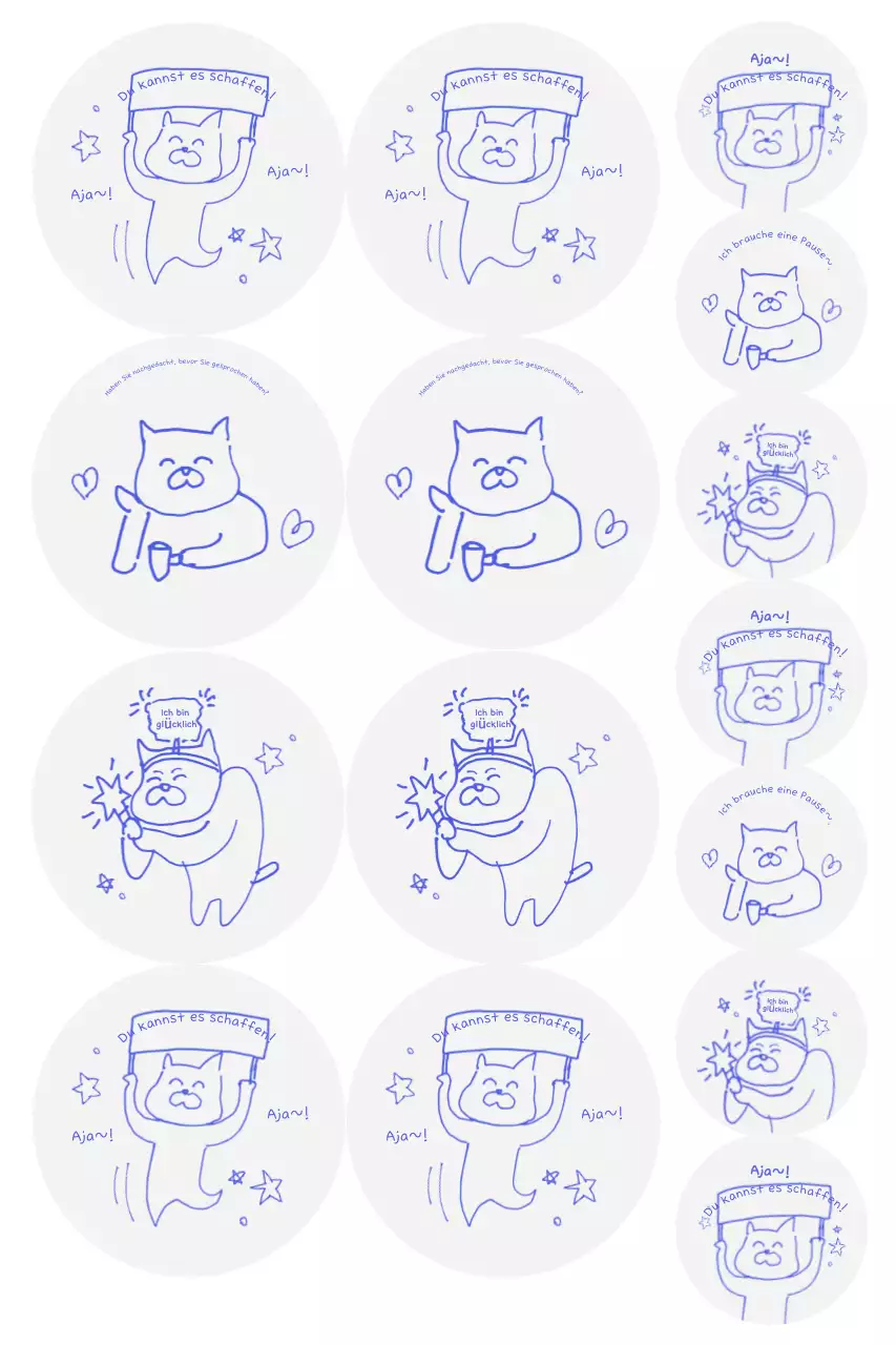 Blauer einfacher Charakteraufkleber