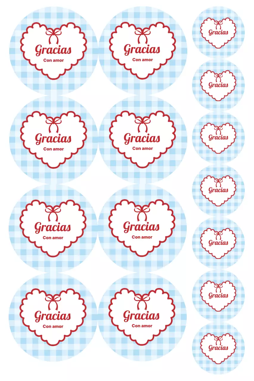 Bonitas pegatinas de agradecimiento de color azul cielo