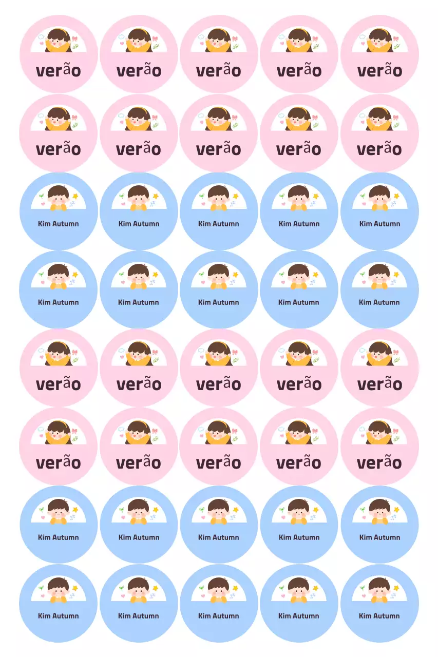 Adesivo de nome simples rosa