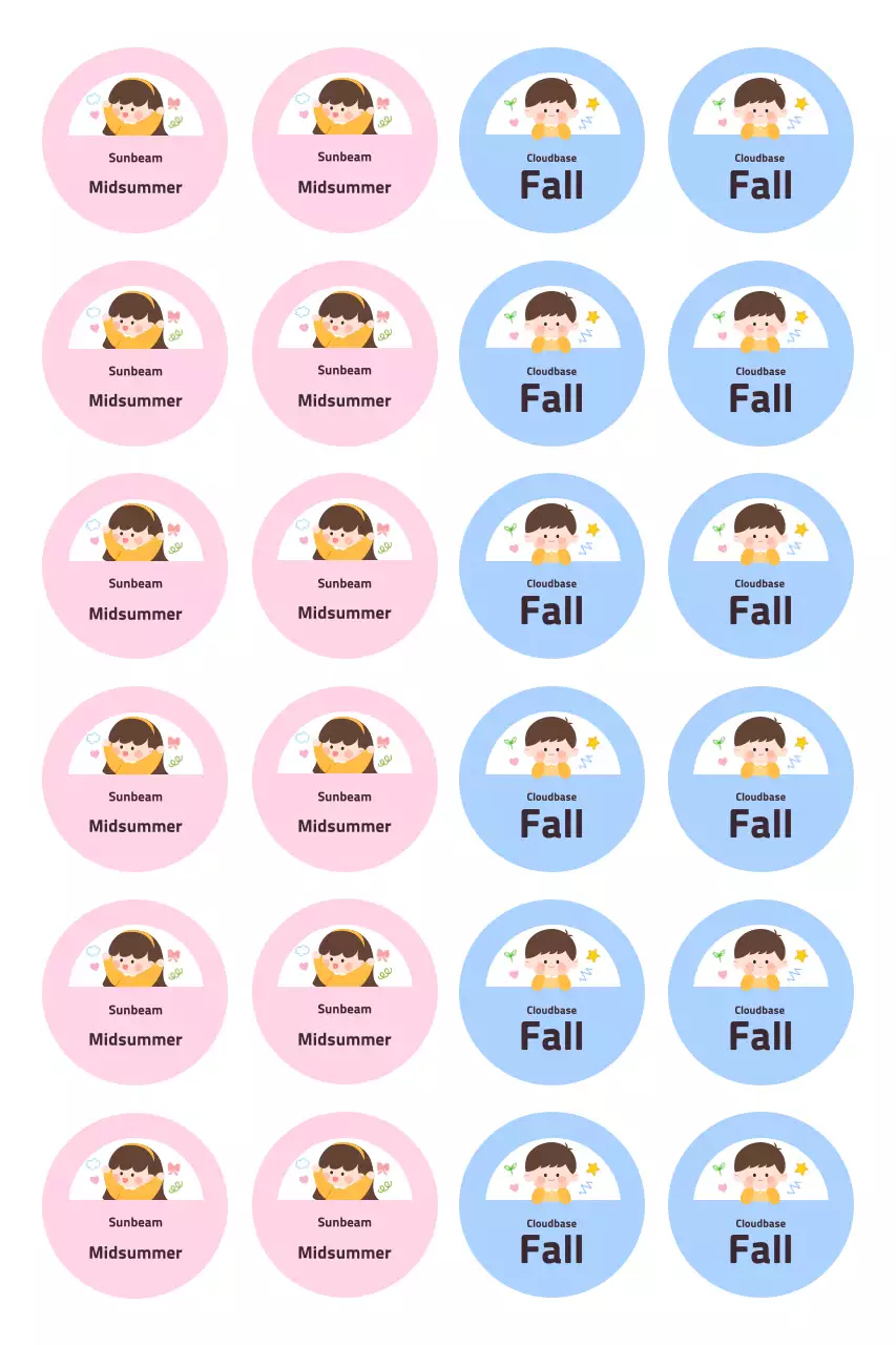 Blue cute sticker goods