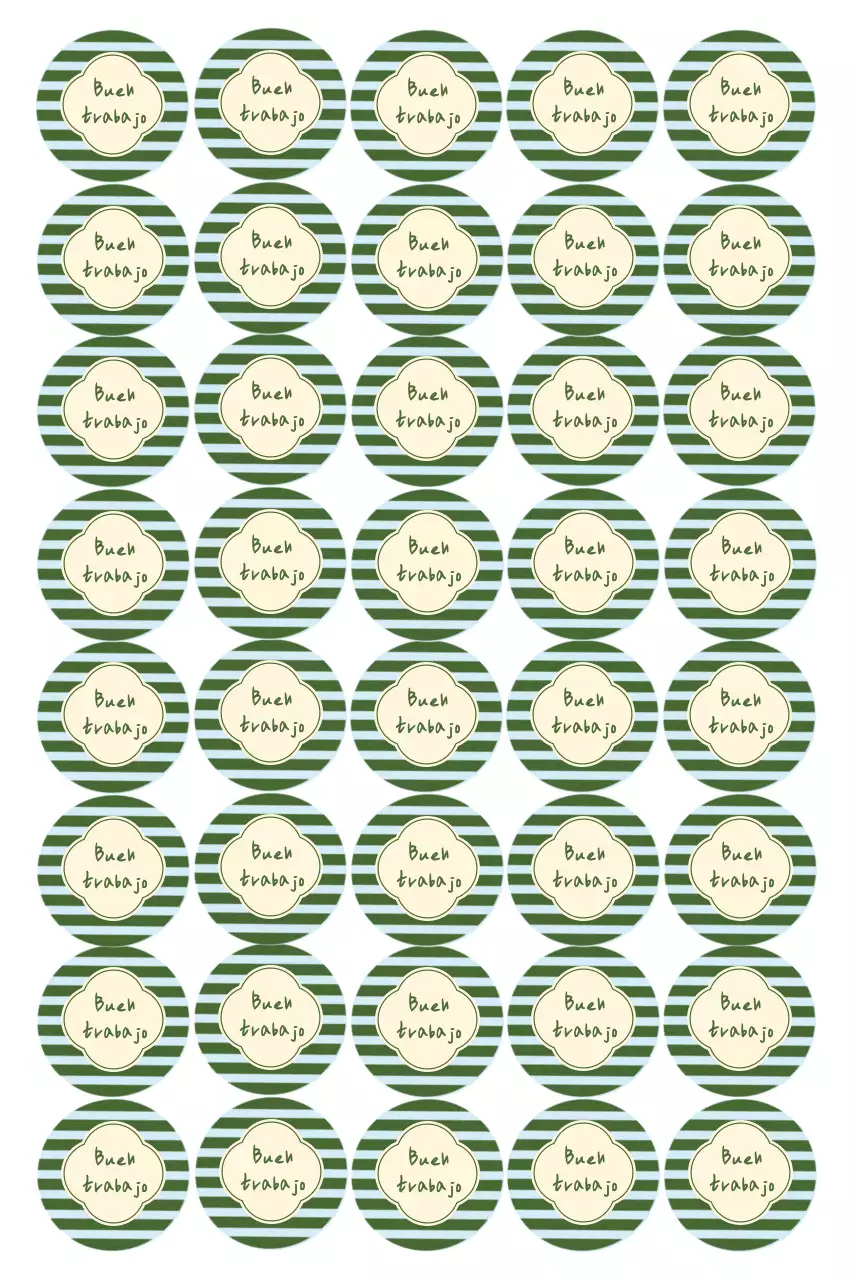 Pegatinas de papelería verdes simples y emotivas