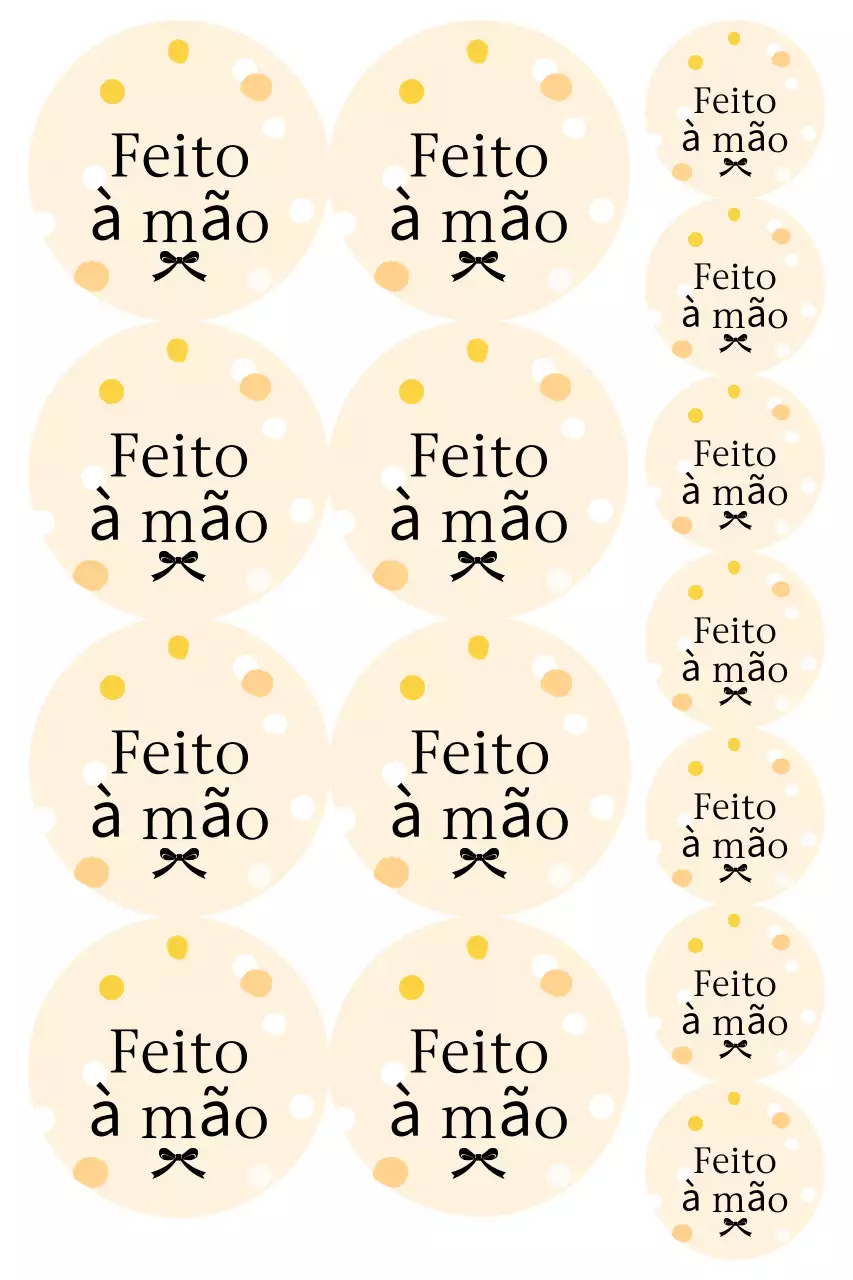 Adesivos simples bege feitos à mão