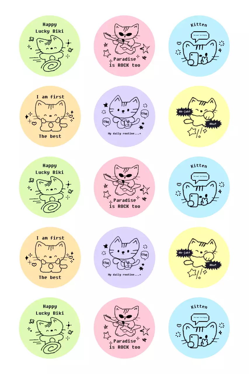 Green cute sticker goods