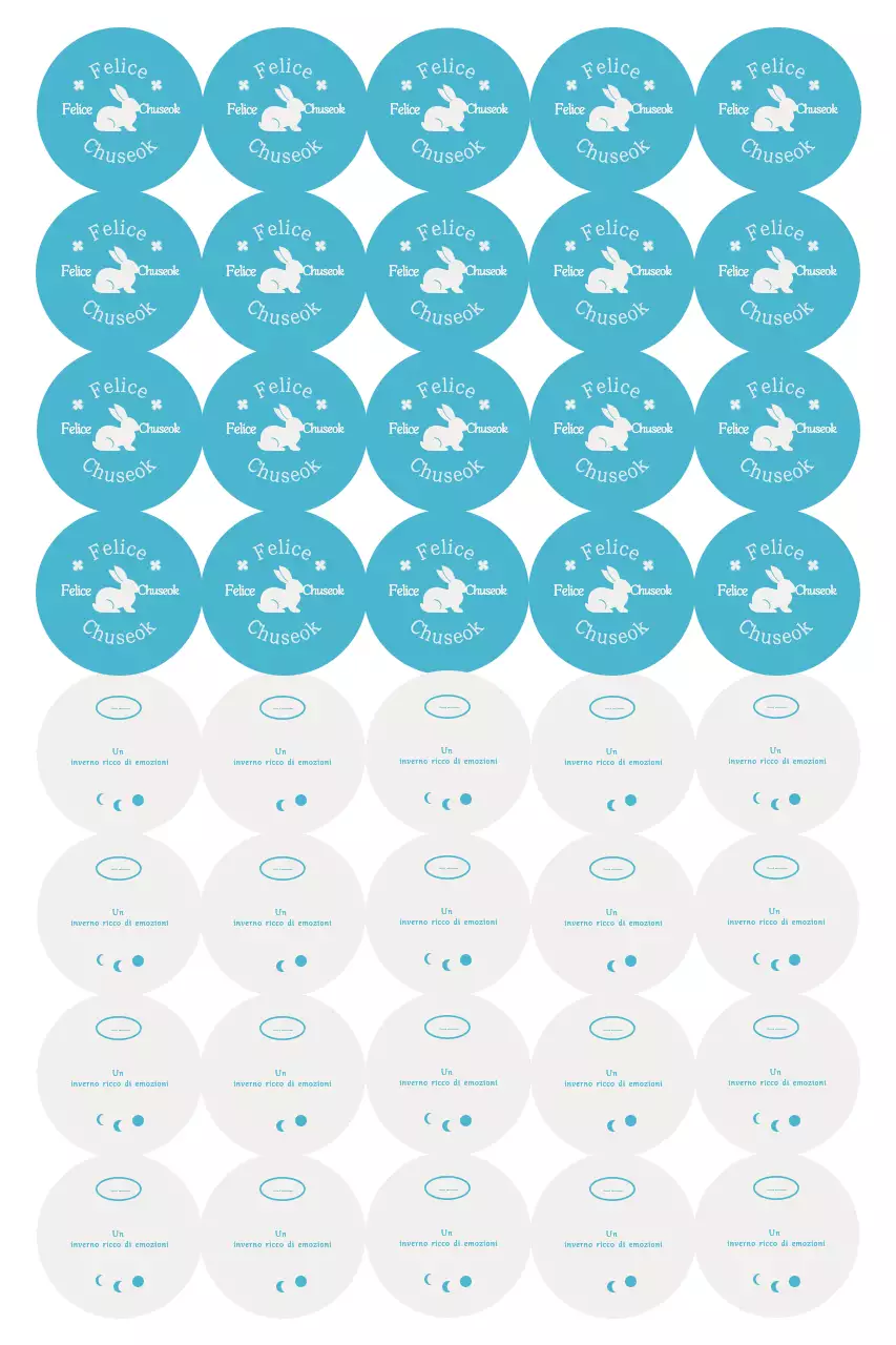 Adesivo Chuseok semplice blu cielo