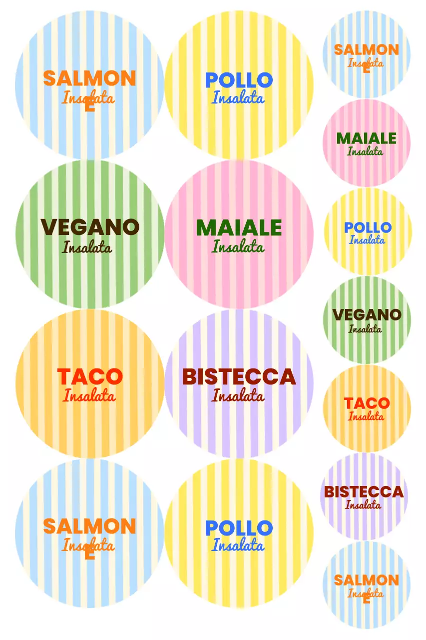 Adesivi per insalata colorati e kitsch