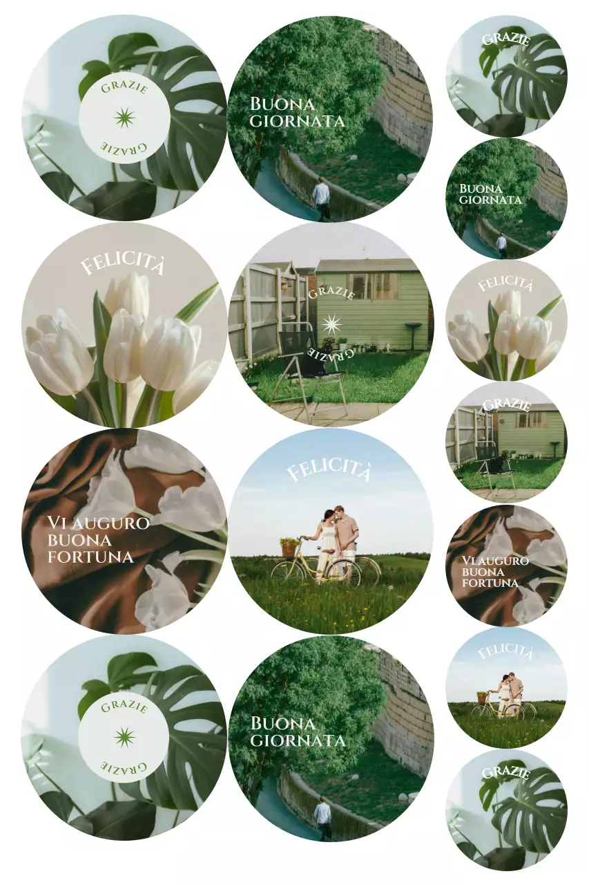 Adesivo verde con messaggio minimale