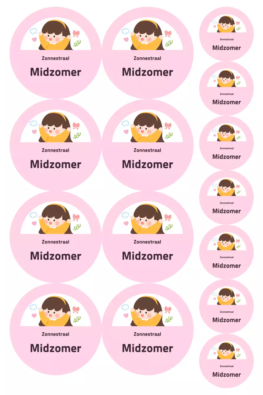 Roze schattige kinderstickers