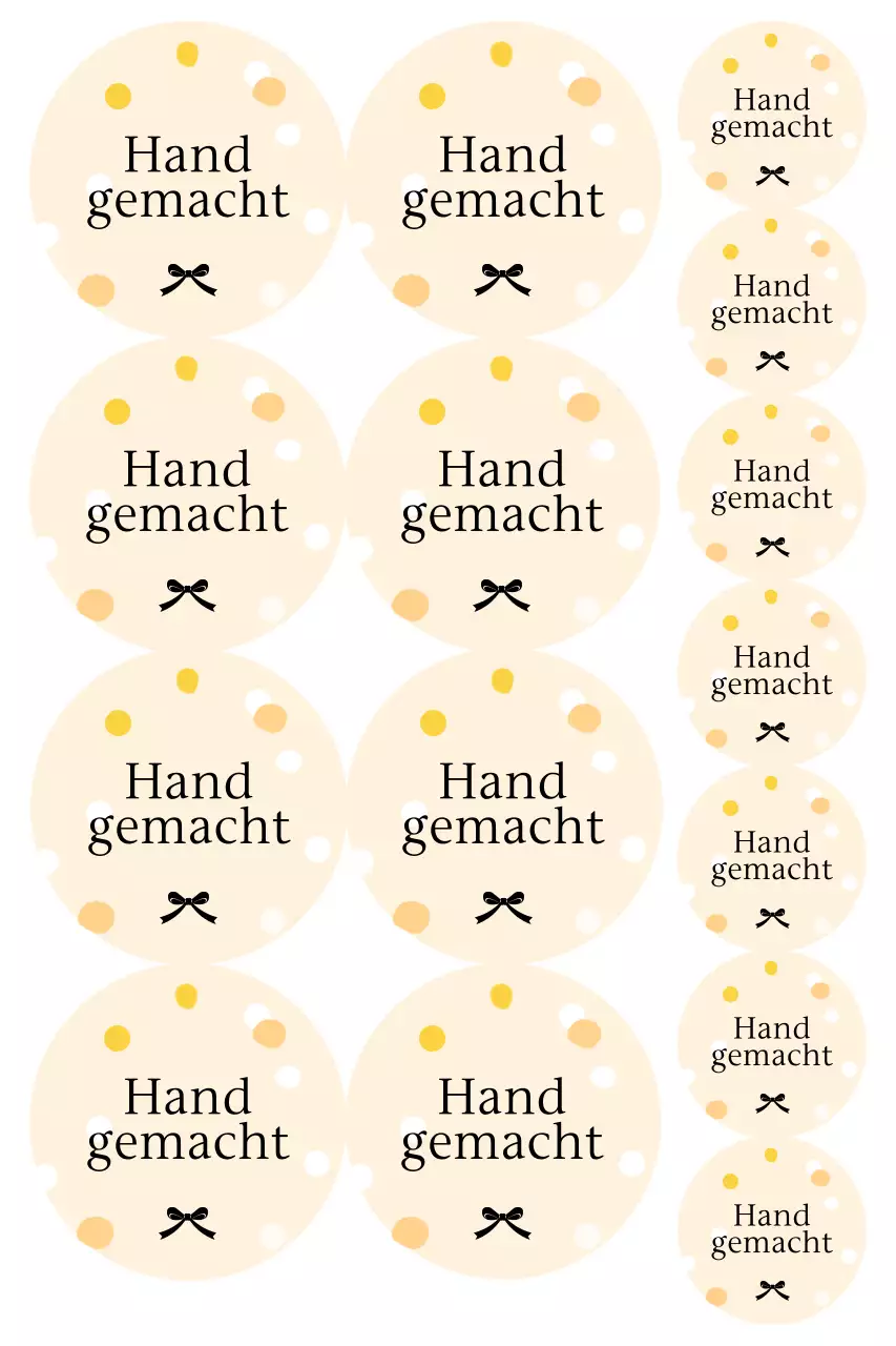 Beige einfache handgemachte Aufkleber