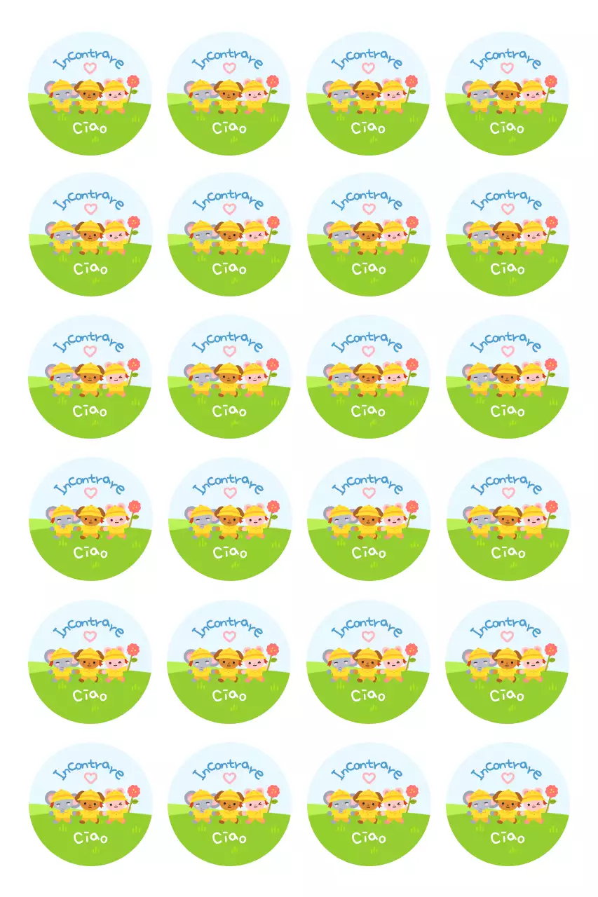 Adesivi verdi carini per bambini