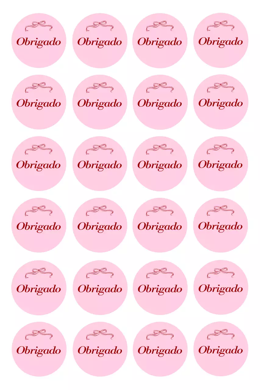Adesivo rosa simples de agradecimento