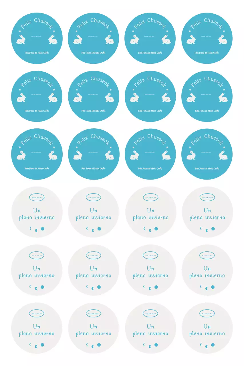 Pegatina navideña sencilla azul cielo