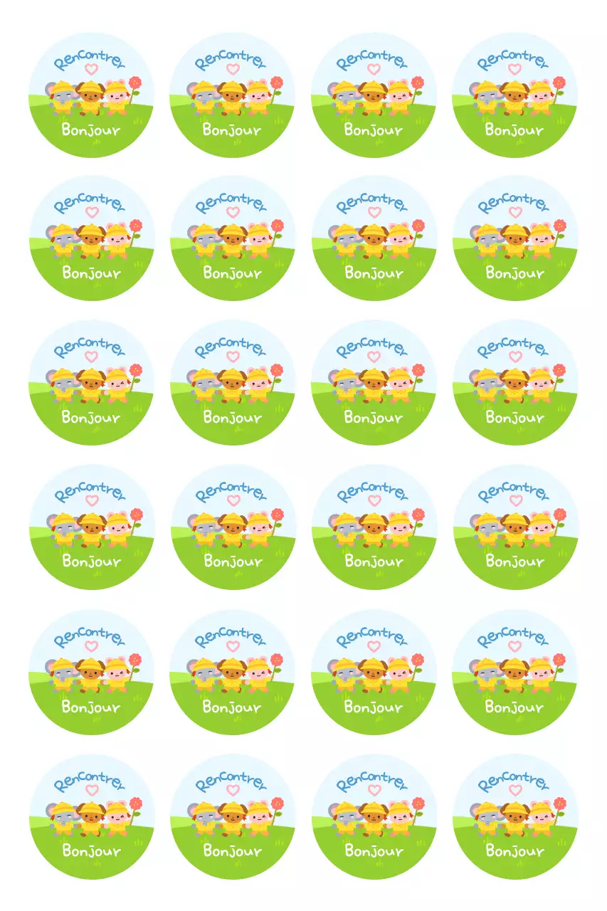 Autocollants verts mignons pour enfants