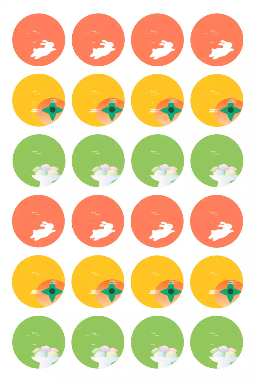 Adesivo arancione tradizionale Chuseok